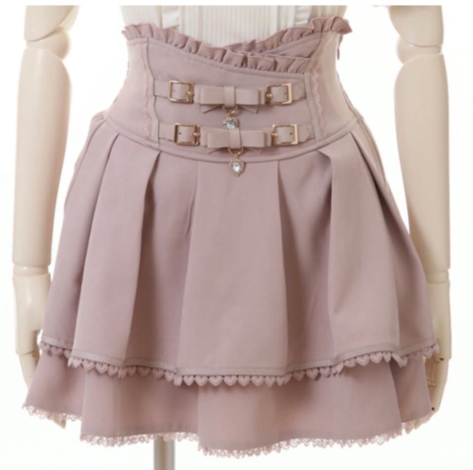 LIZLISA リズリサ 2連ベルトスカートピンク