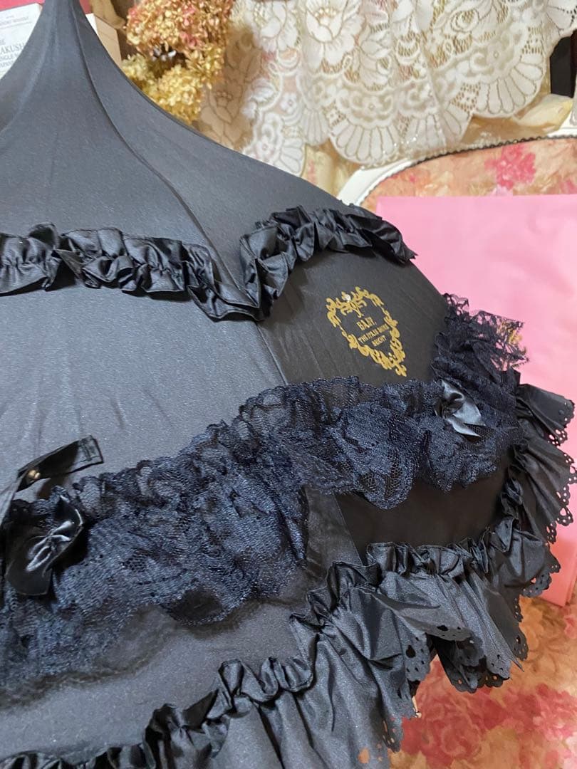 ❤️BABY フリル付き黒日傘 オリジナルバッグ付き後期新作♬.*RomantiC