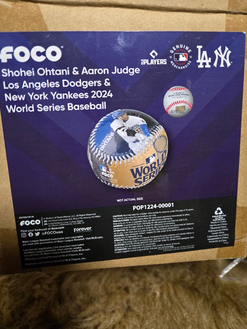 FOCO 大谷翔平アーロン・ジャッジ 2024年ワールドシリーズ記念ボール