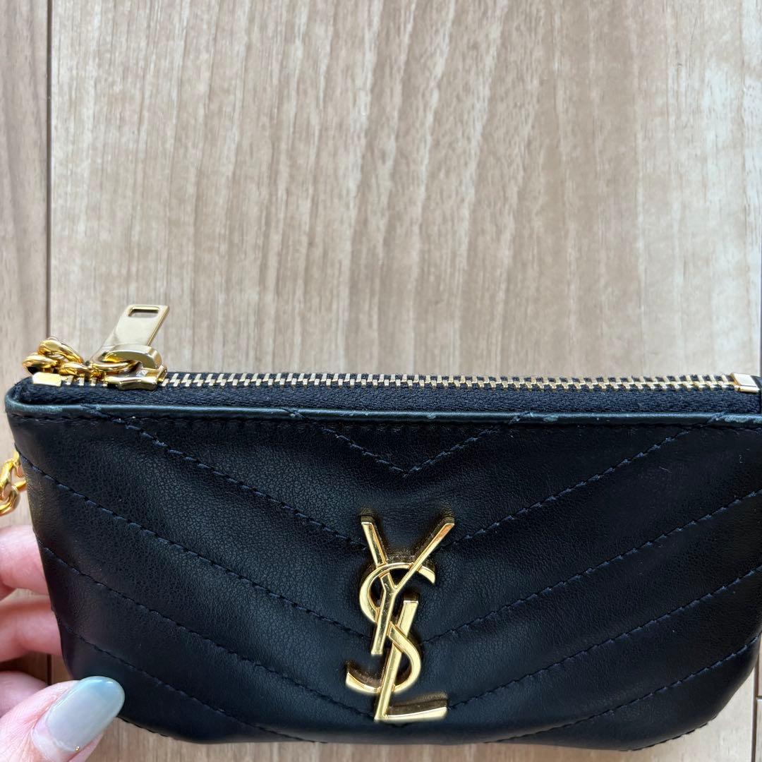 【SAINT LAURENT】モノグラム・サンローラン キーポーチ ブラック
