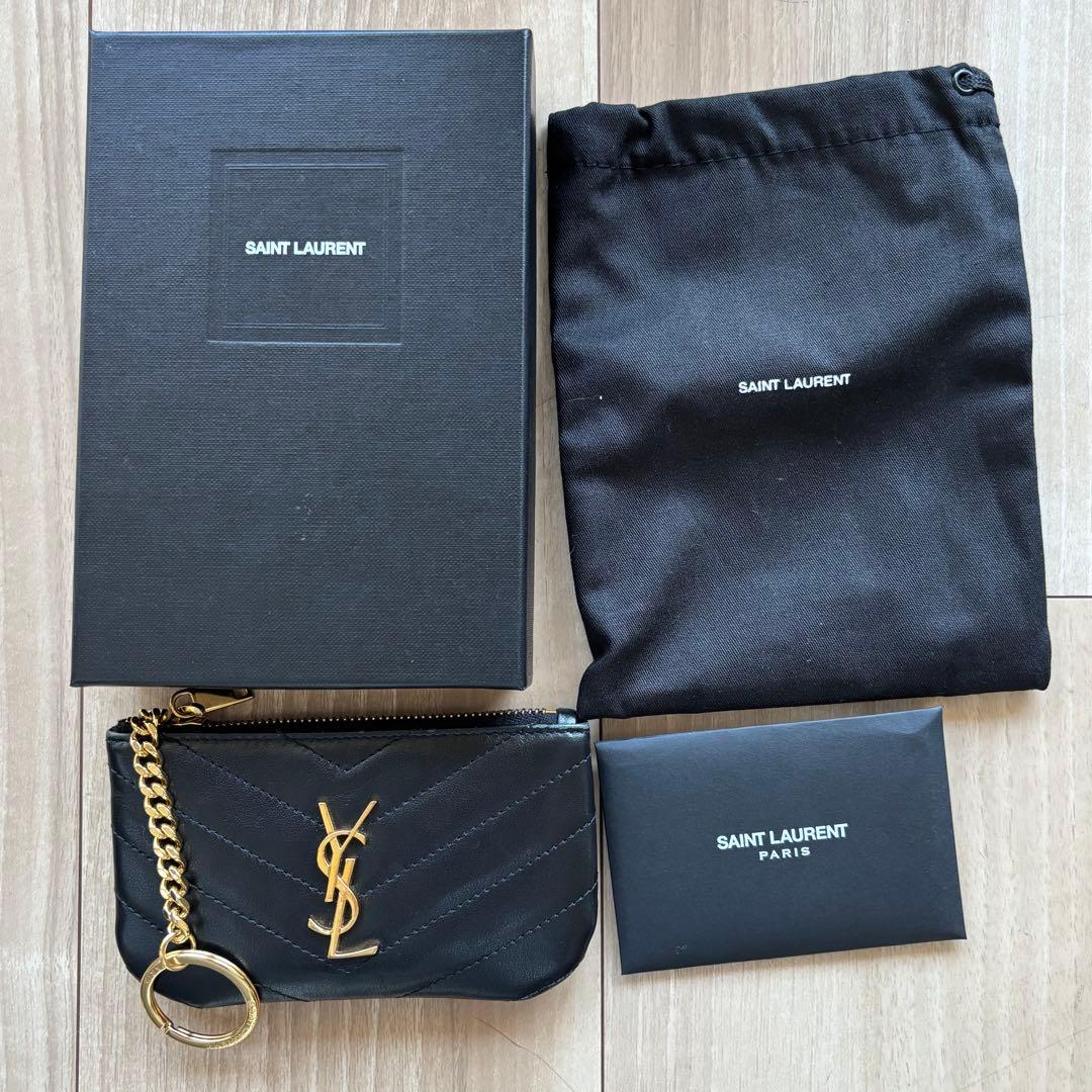 【SAINT LAURENT】モノグラム・サンローラン キーポーチ ブラック