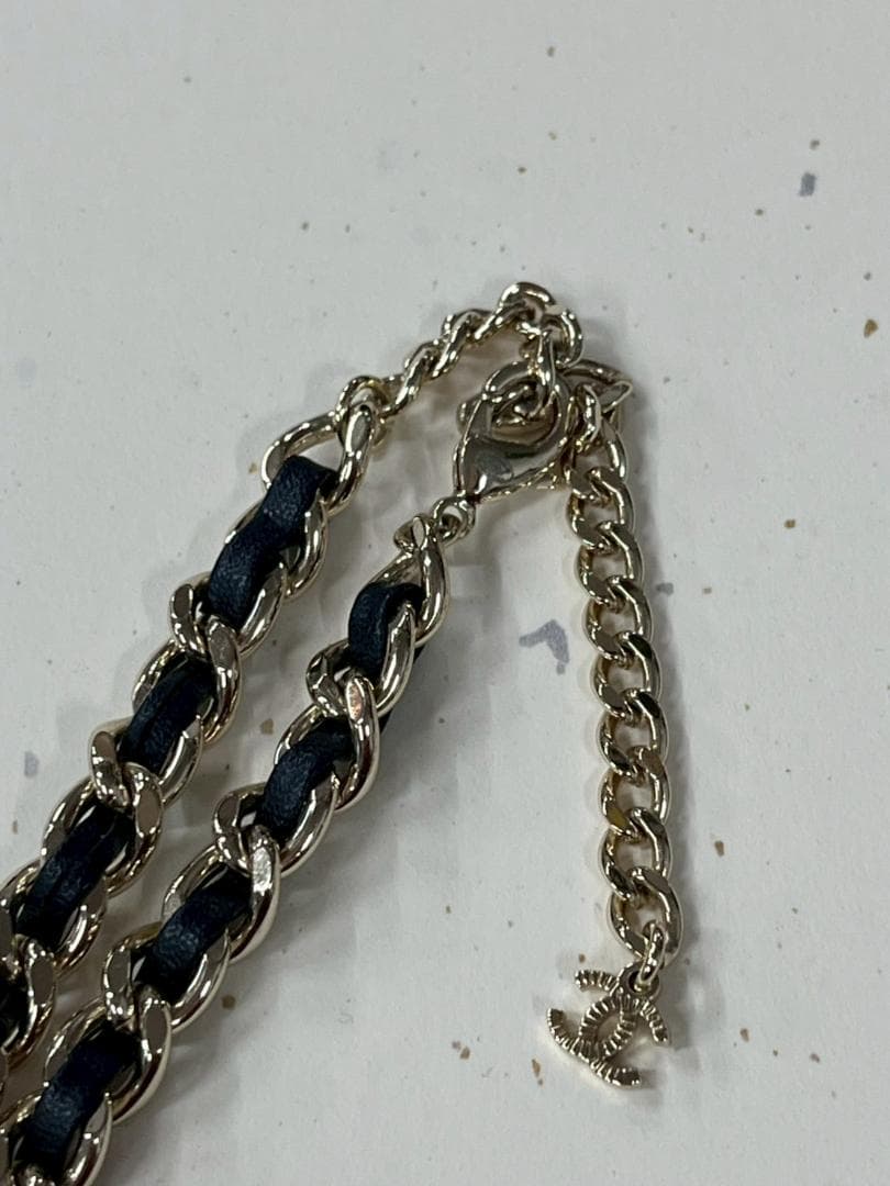 K◆CHANEL キューブココマーク ネックレス メタル/ラムスキン ノベルティ