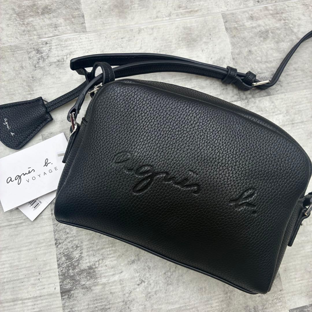 ✨タグ付き✨未使用✨アニエスベー　ショルダーバッグ　エンボスロゴ　ブラック