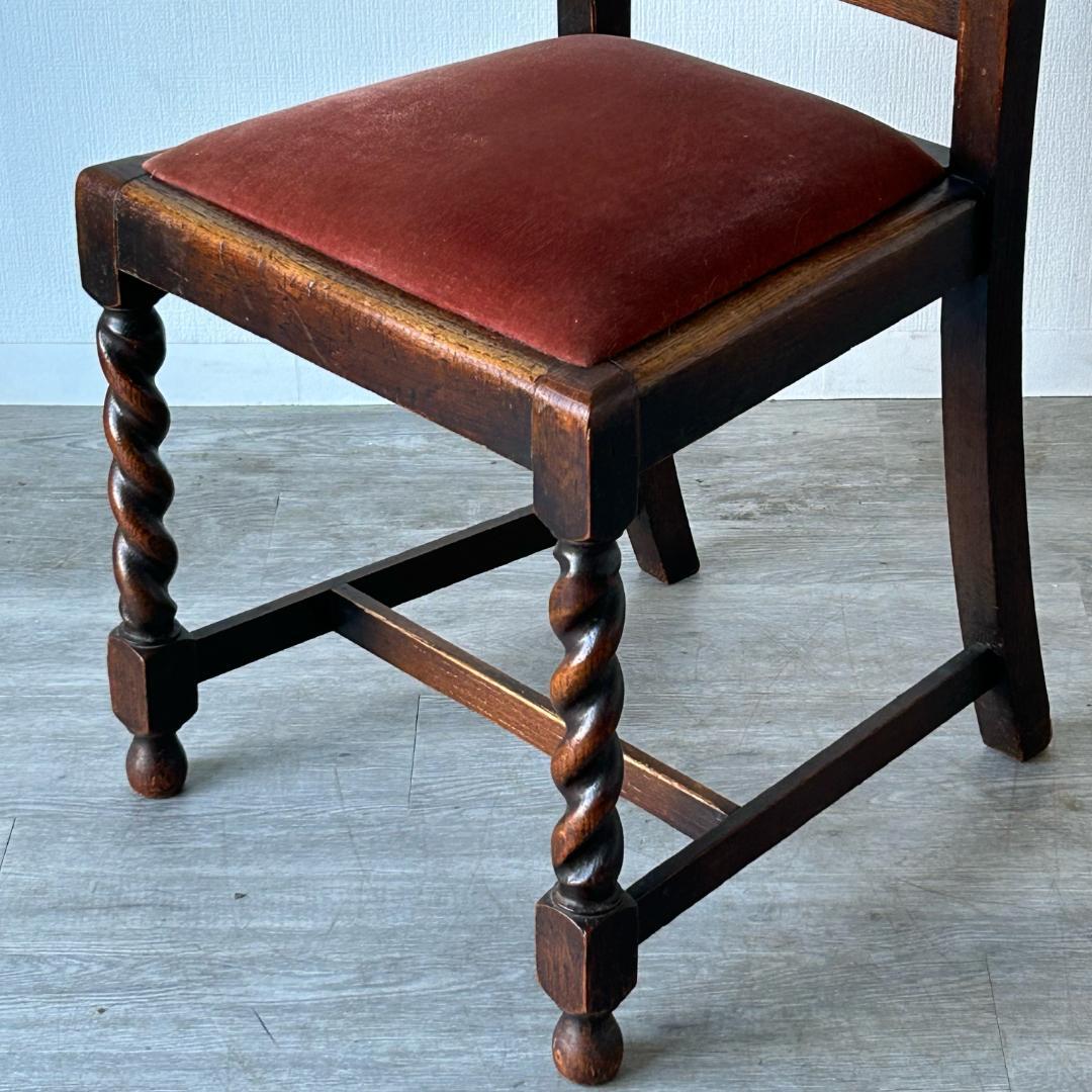 イギリス アンティーク 家具 ハイバック ダイニング チェア 椅子 348A2