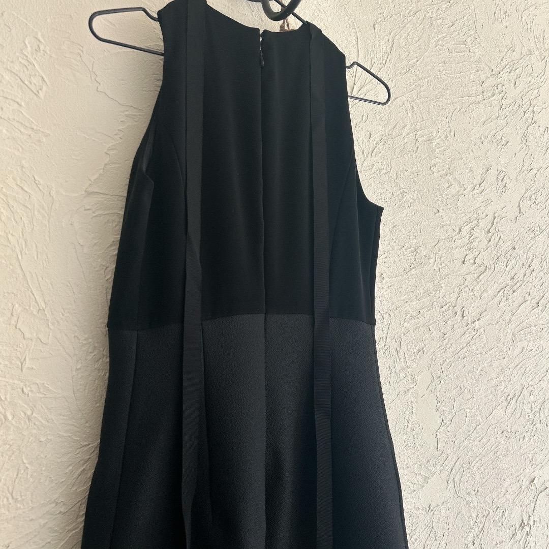 【美品】ヨーコチャン ノースリーブワンピース ビジュー リボン タイト Iライン