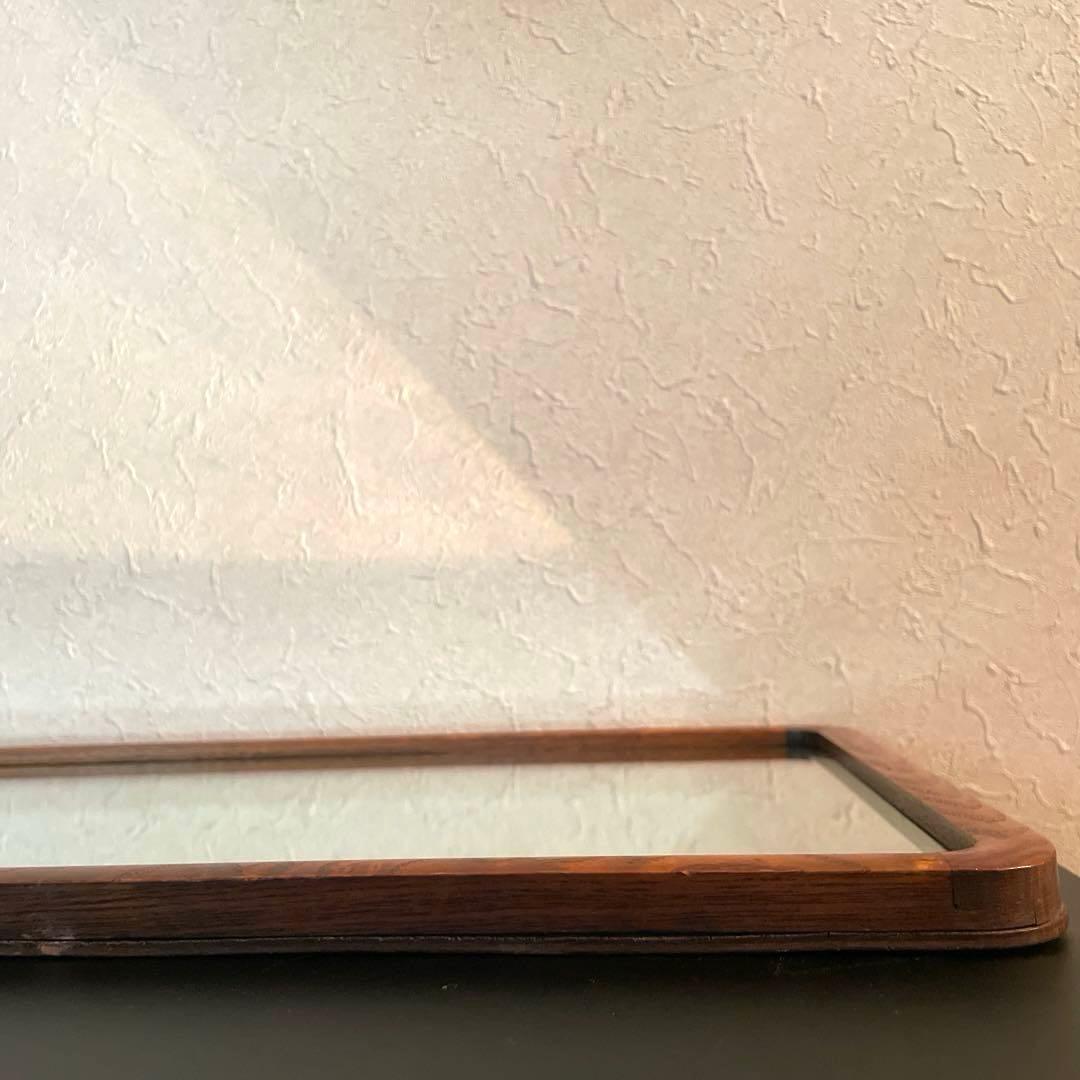 立てかけ鏡　ウォールミラー　木製フレーム　アンティーク　ヴィンテージ　鏡