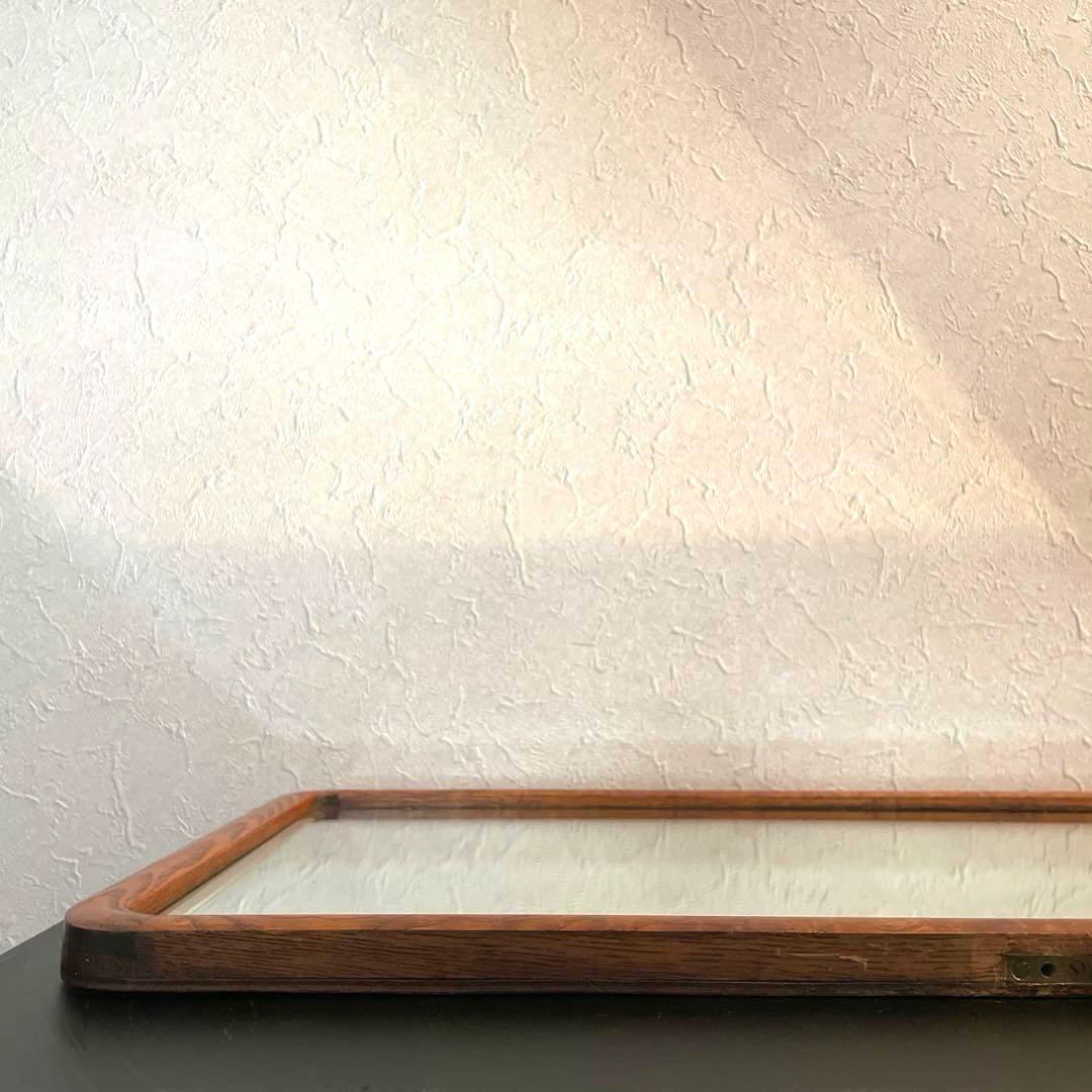 立てかけ鏡　ウォールミラー　木製フレーム　アンティーク　ヴィンテージ　鏡