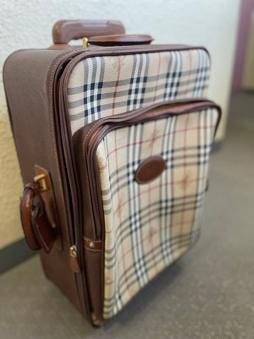 Burberry チェック柄 キャリーケース 中型　アンティーク