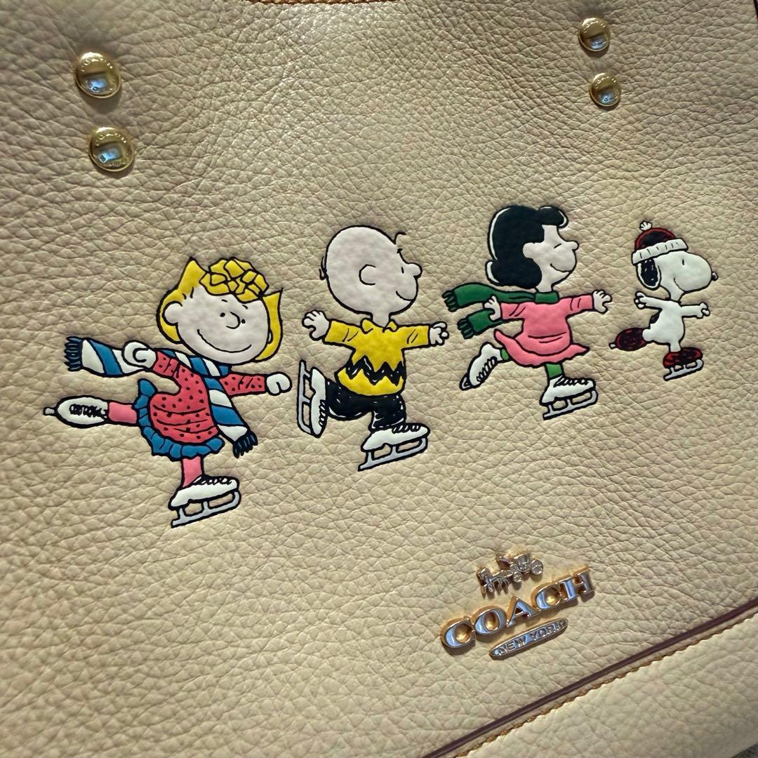 【使用浅 美品】コーチ×ピーナッツ スヌーピーコラボ 2wayトートバッグ