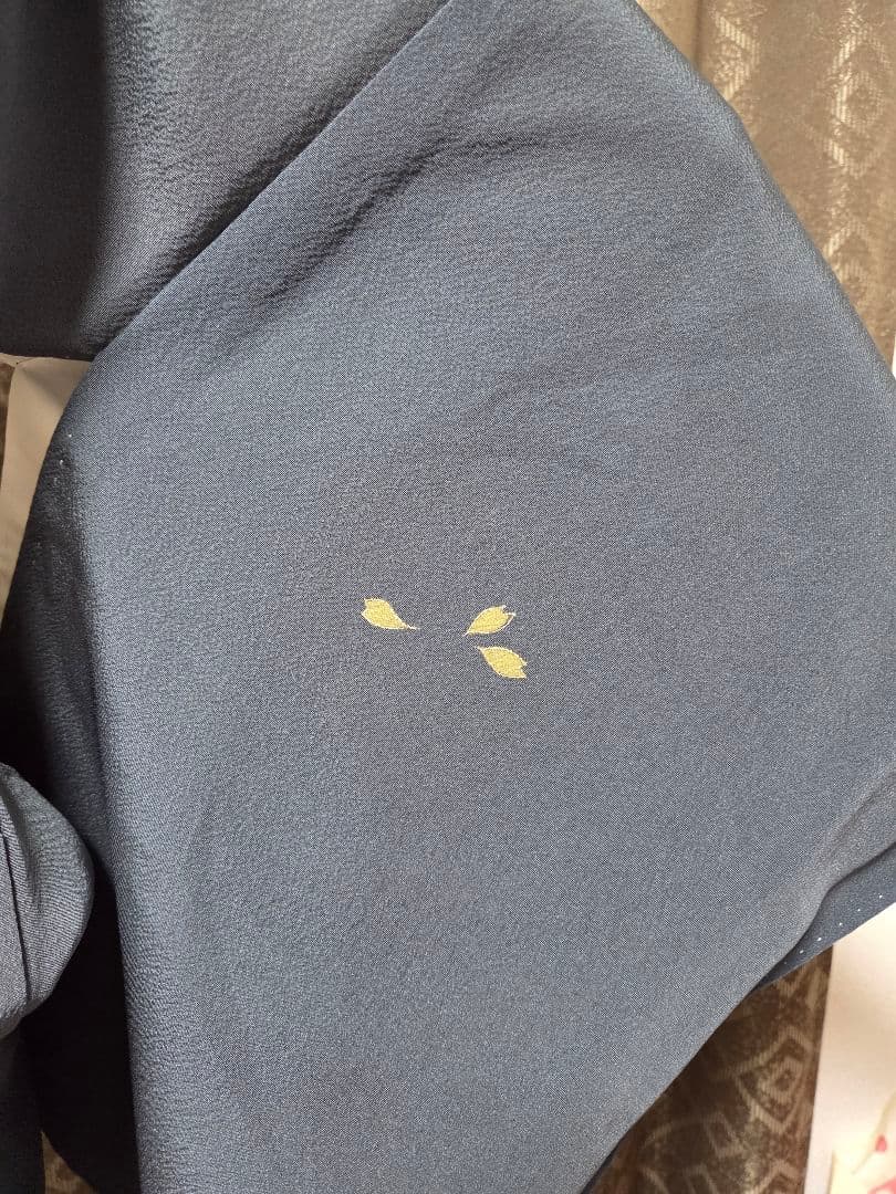 ジュサブロー　グレー　桜　附下　164cm　しつけ付き