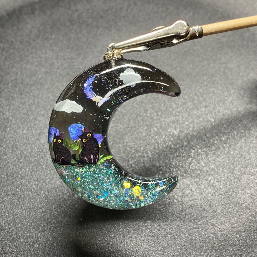 〜fairy様〜新作　天然石　レジンネックレス　【猫ちゃんと浜辺】