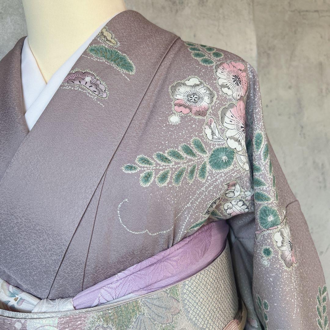 訪問着フルセット　辻が花　着物　正絹　薄ピンク　華やか　七五三　入学式　p3