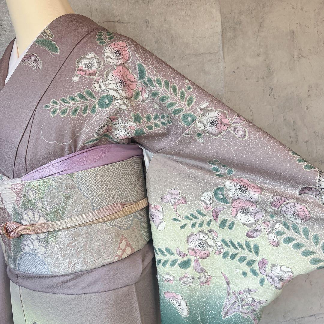 訪問着フルセット　辻が花　着物　正絹　薄ピンク　華やか　七五三　入学式　p3