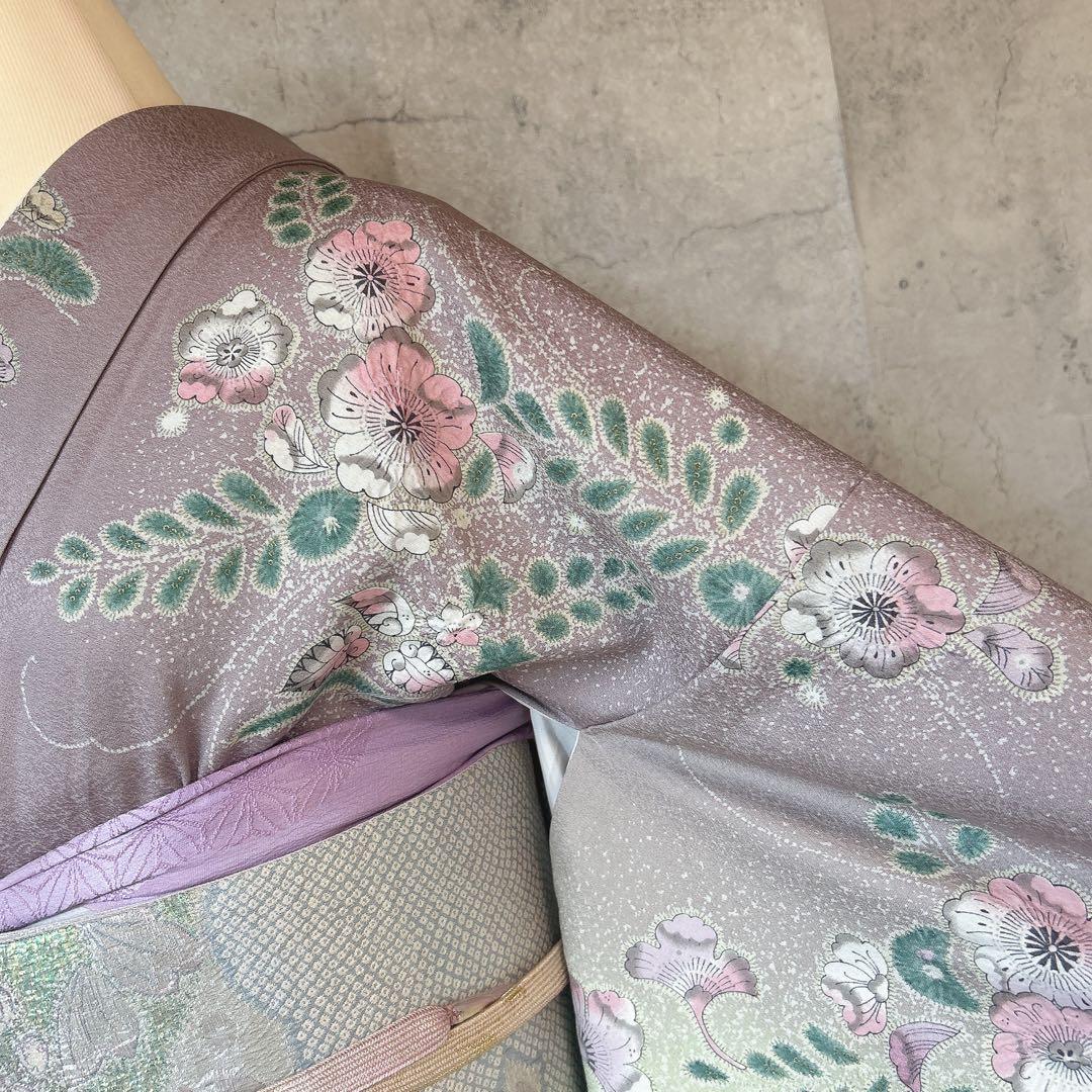 訪問着フルセット　辻が花　着物　正絹　薄ピンク　華やか　七五三　入学式　p3