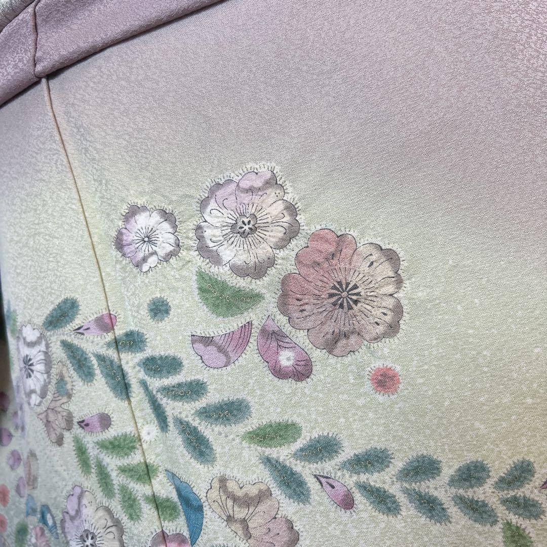 訪問着フルセット　辻が花　着物　正絹　薄ピンク　華やか　七五三　入学式　p3