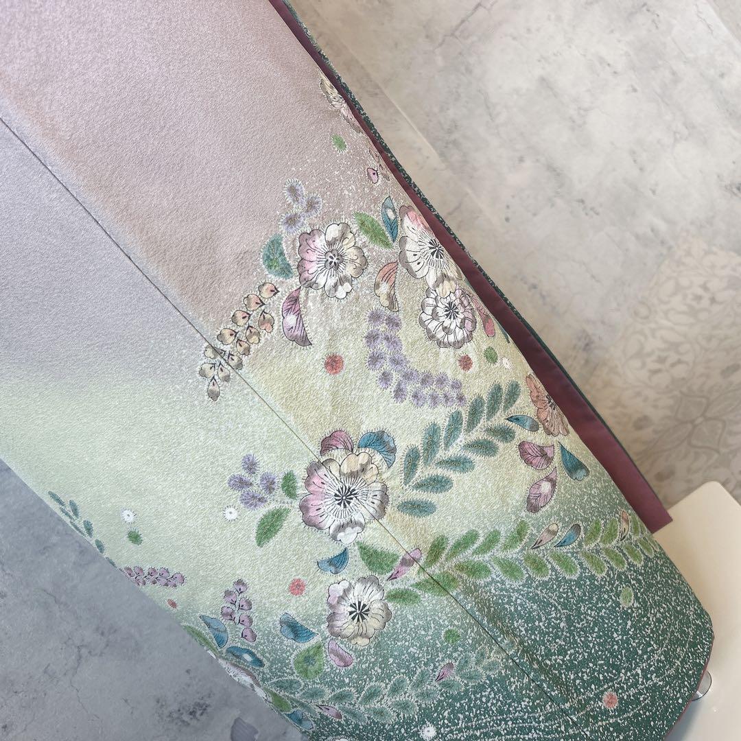 訪問着フルセット　辻が花　着物　正絹　薄ピンク　華やか　七五三　入学式　p3