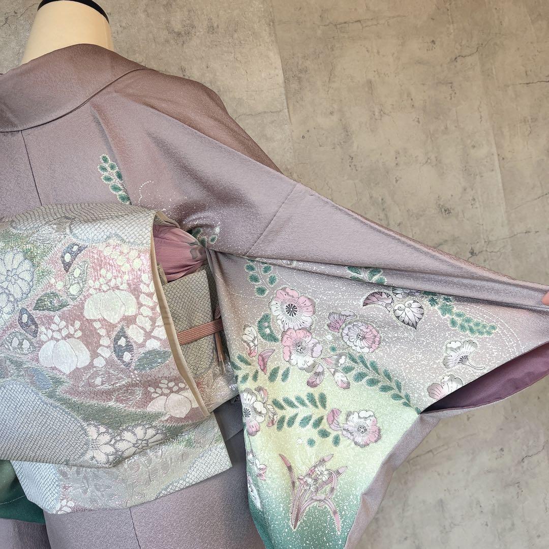 訪問着フルセット　辻が花　着物　正絹　薄ピンク　華やか　七五三　入学式　p3