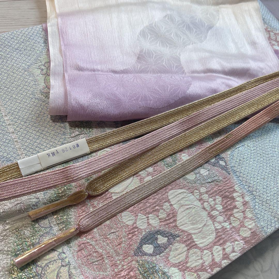 訪問着フルセット　辻が花　着物　正絹　薄ピンク　華やか　七五三　入学式　p3