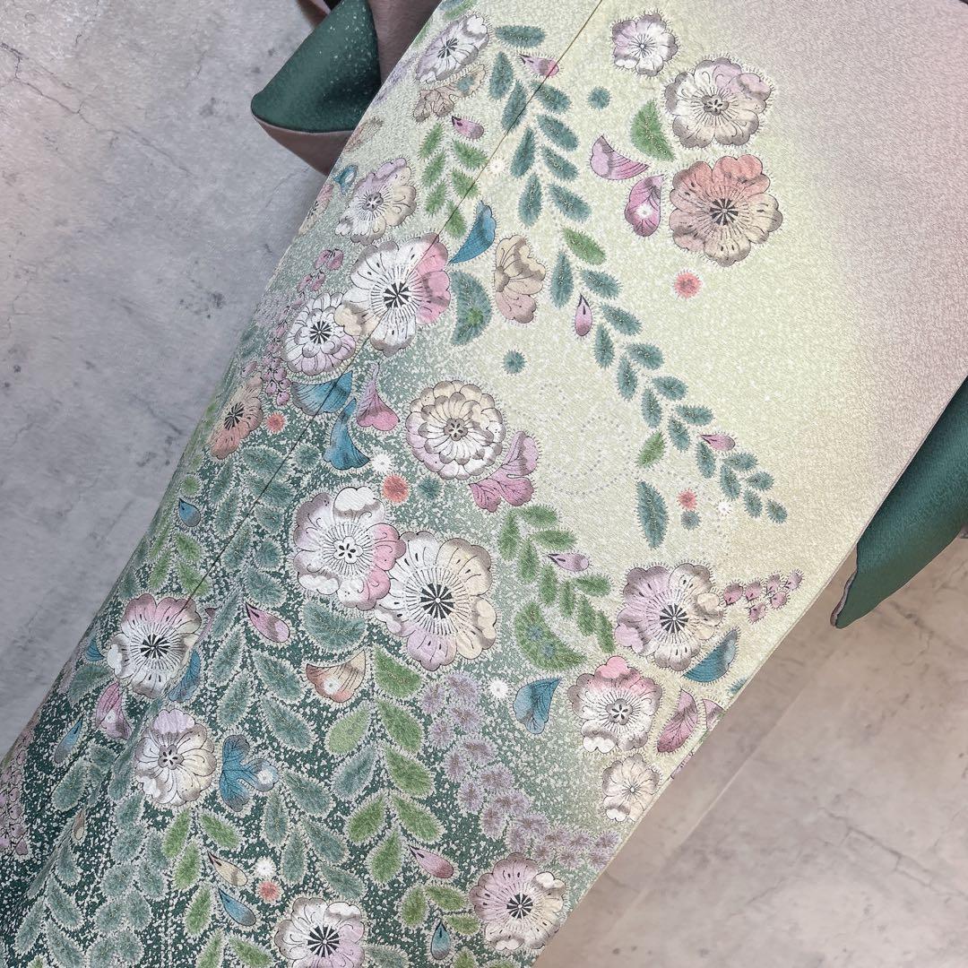 訪問着フルセット　辻が花　着物　正絹　薄ピンク　華やか　七五三　入学式　p3