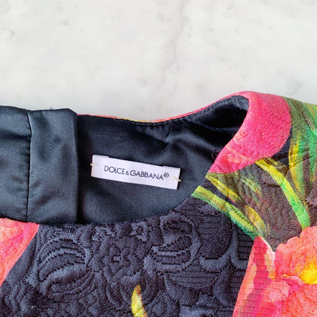 DOLCE&GABBANAチューリップ柄ジャガードワンピース