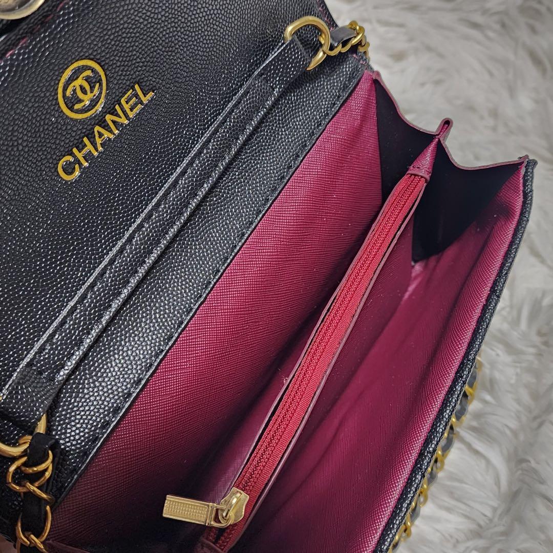 ゆ*ー様 CHANEL　ショルダーウォレット　財布　黒　ノベルティ　シャネル