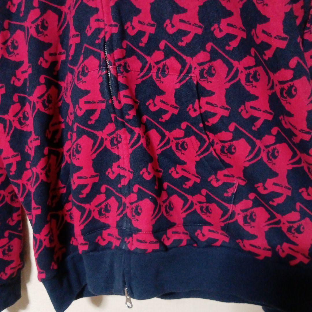 PEARLY GATE パーリーゲイツ 赤&黒 プリント柄フード付きジャケット