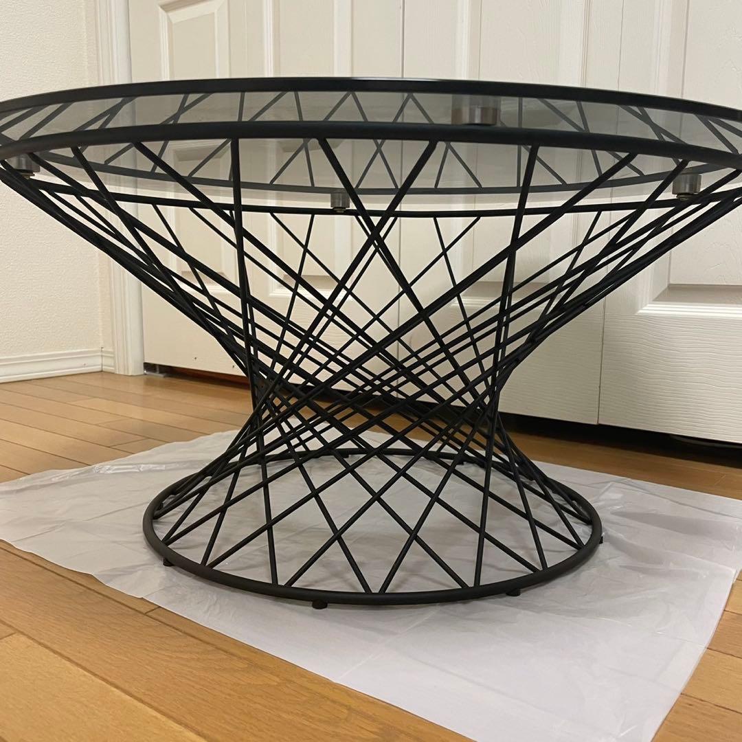 Francfranc マーリア コーヒーテーブル ブラック×ブラック（φ800）