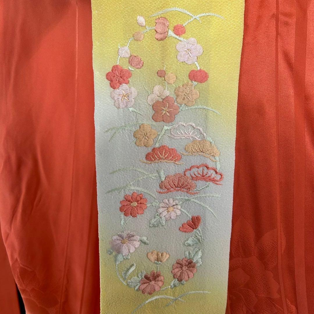 振袖用長襦袢 正絹 付け衿に可愛い刺繍 暈し染広衿 着物 T-2937