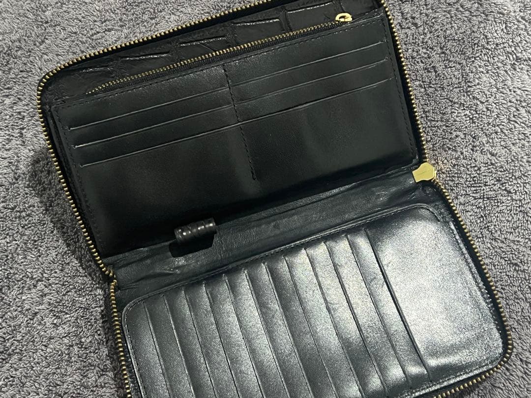 クロコダイル 本革 JRA オーガナイザー 手提げバッグ 財布