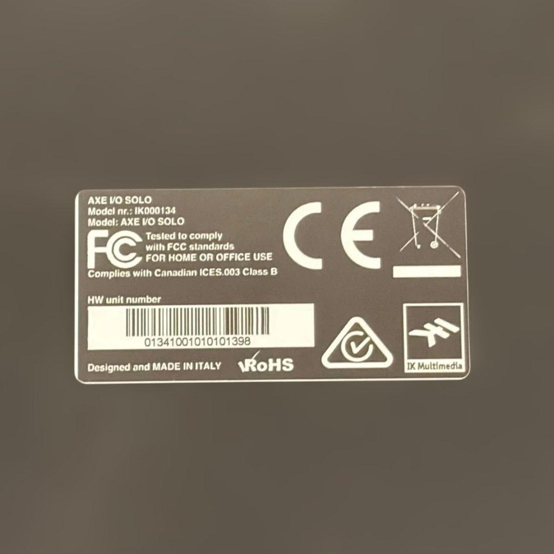 動作未確認 IK Multimedia AXE I/O Solo