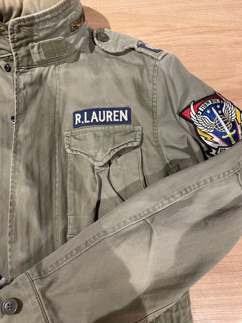 希少XS！名作 ポロ ラルフローレンM-65 フィールドジャケット ワッペン加工