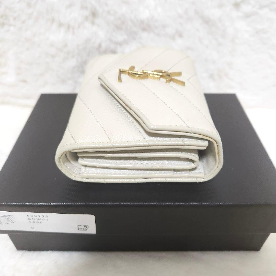 ✨極美品　現行デザイン✨サンローラン　三つ折り　カサンドラ　キャビアスキン