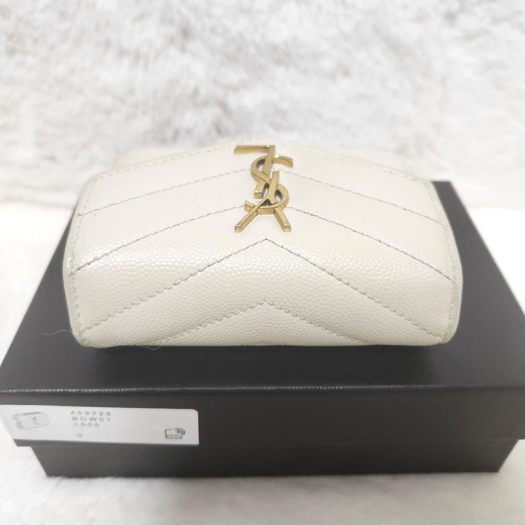 ✨極美品　現行デザイン✨サンローラン　三つ折り　カサンドラ　キャビアスキン