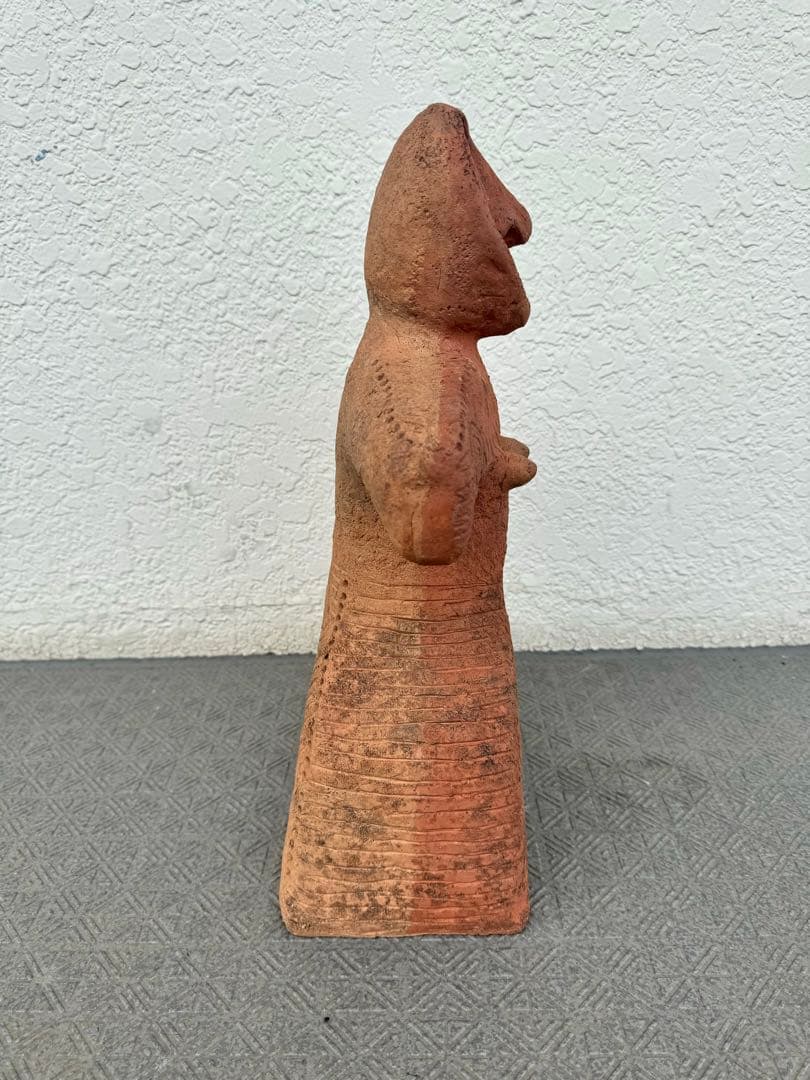 【レア】特大 45cm ハート形土偶 縄文 埴輪 信楽 置物 オブジェ　はにわ