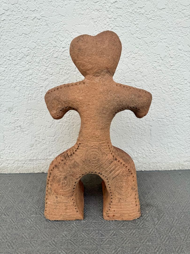 【レア】特大 45cm ハート形土偶 縄文 埴輪 信楽 置物 オブジェ　はにわ