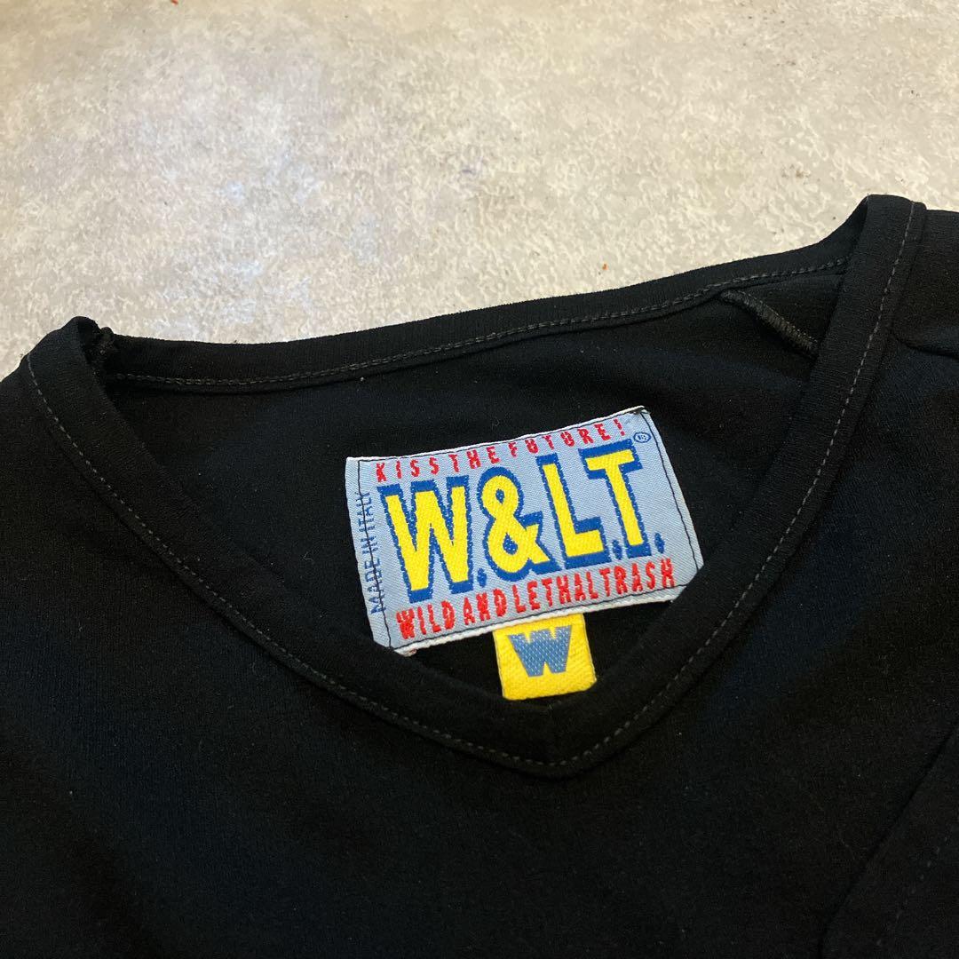 W&LT、パクパク、長袖Tシャツ、カットソー、ブラック、M
