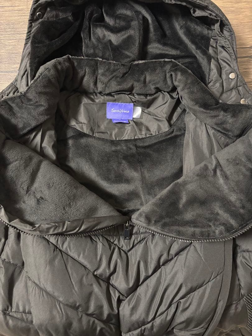 【Seraphine】マタニティダウンコート抱っこ兼用 ママコート 黒 UK8