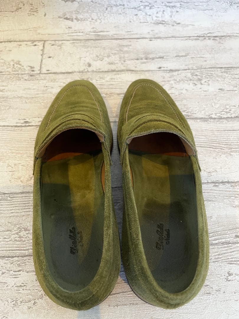 DI MELLA ディ メッラ オリーブグリーン スエード ローファー　6