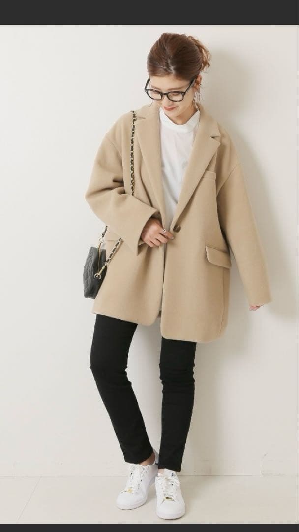 Spick & Span W/Nyモッサジャケットライクコート 38