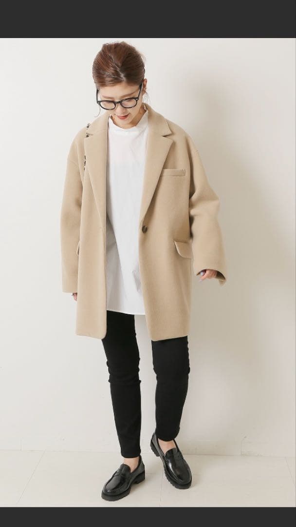 Spick & Span W/Nyモッサジャケットライクコート 38