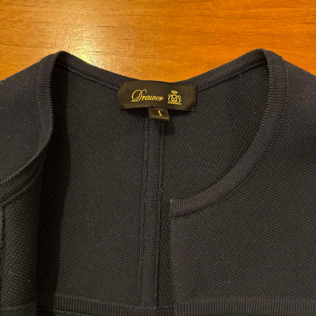 値下げ　美品　Drawer ネイビー ノーカラージャケット サイズ1