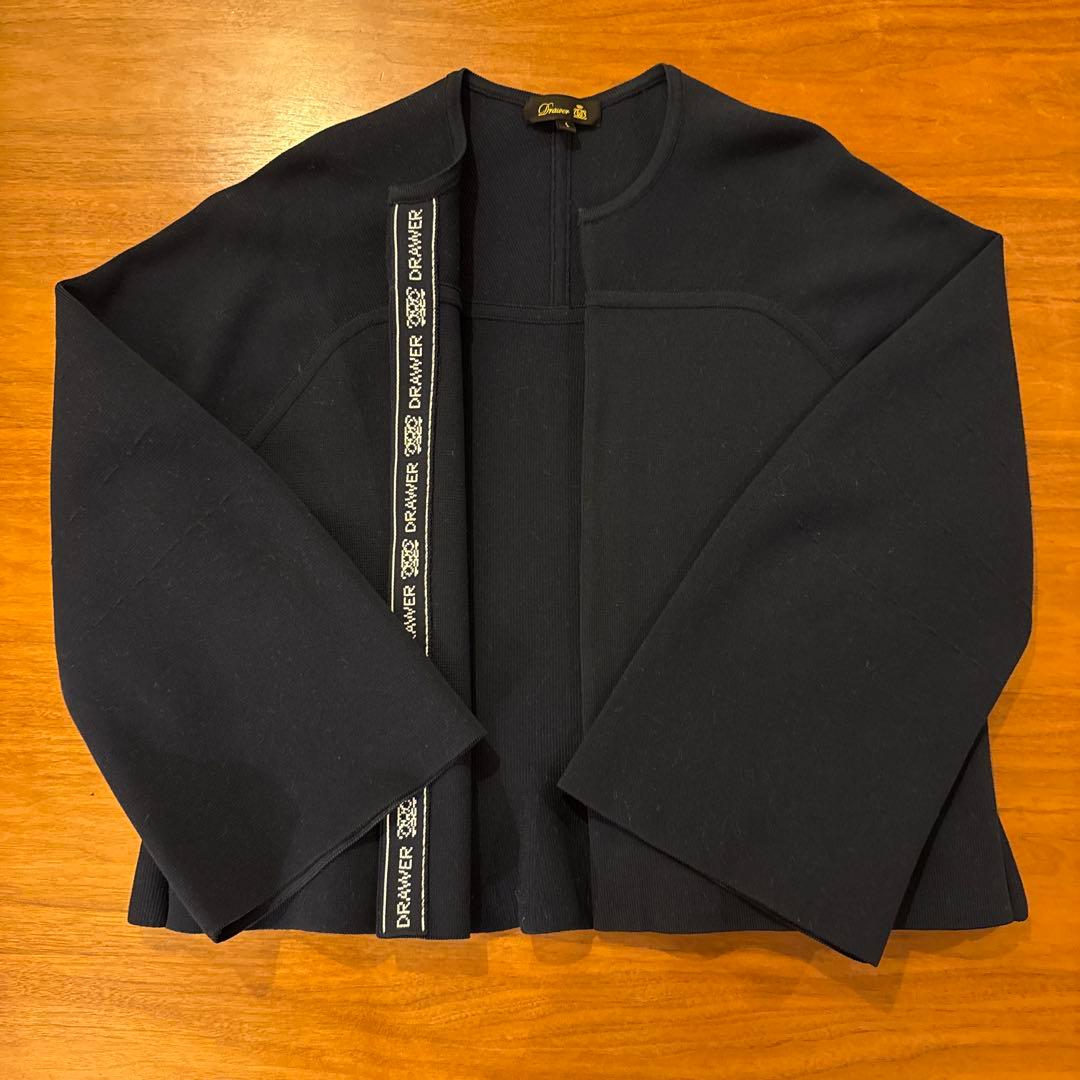 値下げ　美品　Drawer ネイビー ノーカラージャケット サイズ1