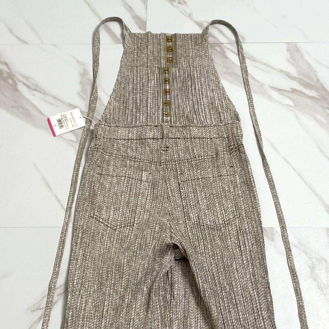 未使用に近い 09AW◎プリーツプリーズ オーバーオール デニム スタッズ