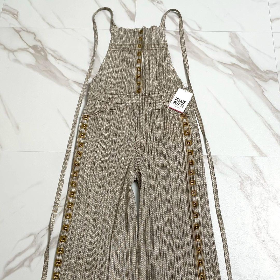 未使用に近い 09AW◎プリーツプリーズ オーバーオール デニム スタッズ