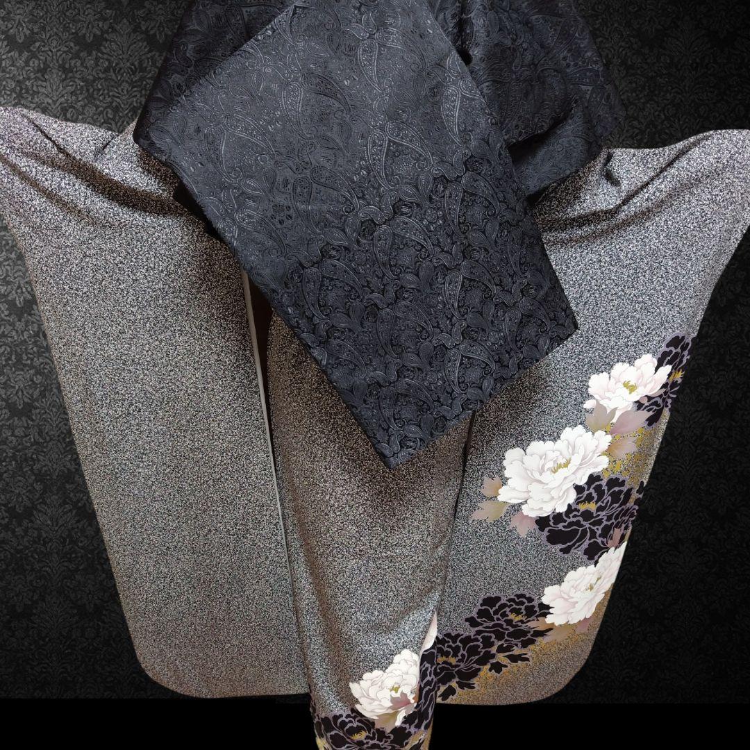 お直し無料☆振袖フルセット・成人式・大輪牡丹・金駒刺繍・金彩加工・モード系