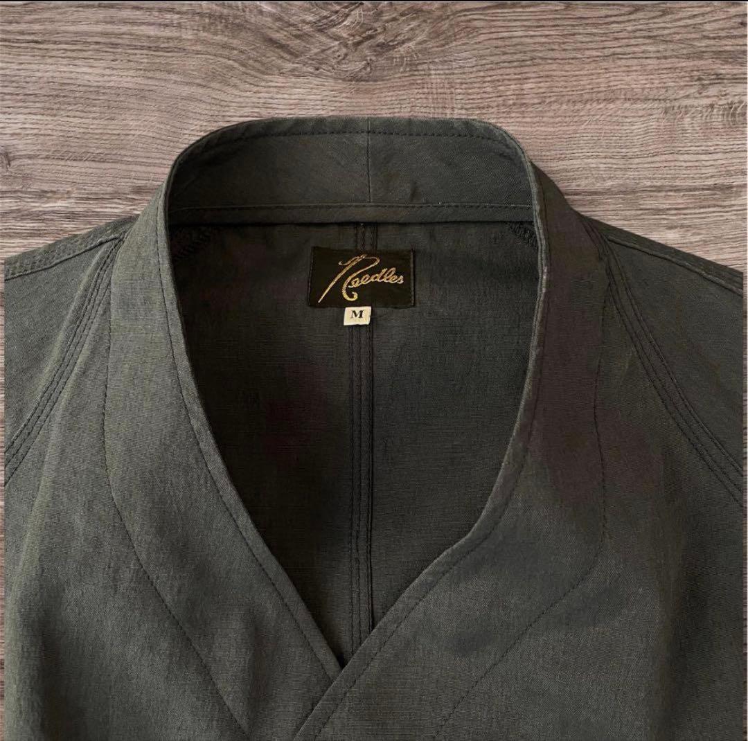 【ニードルズ　作務衣ジャケット】Mサイズ　ポリ100% ダブル　日本製　濃紺