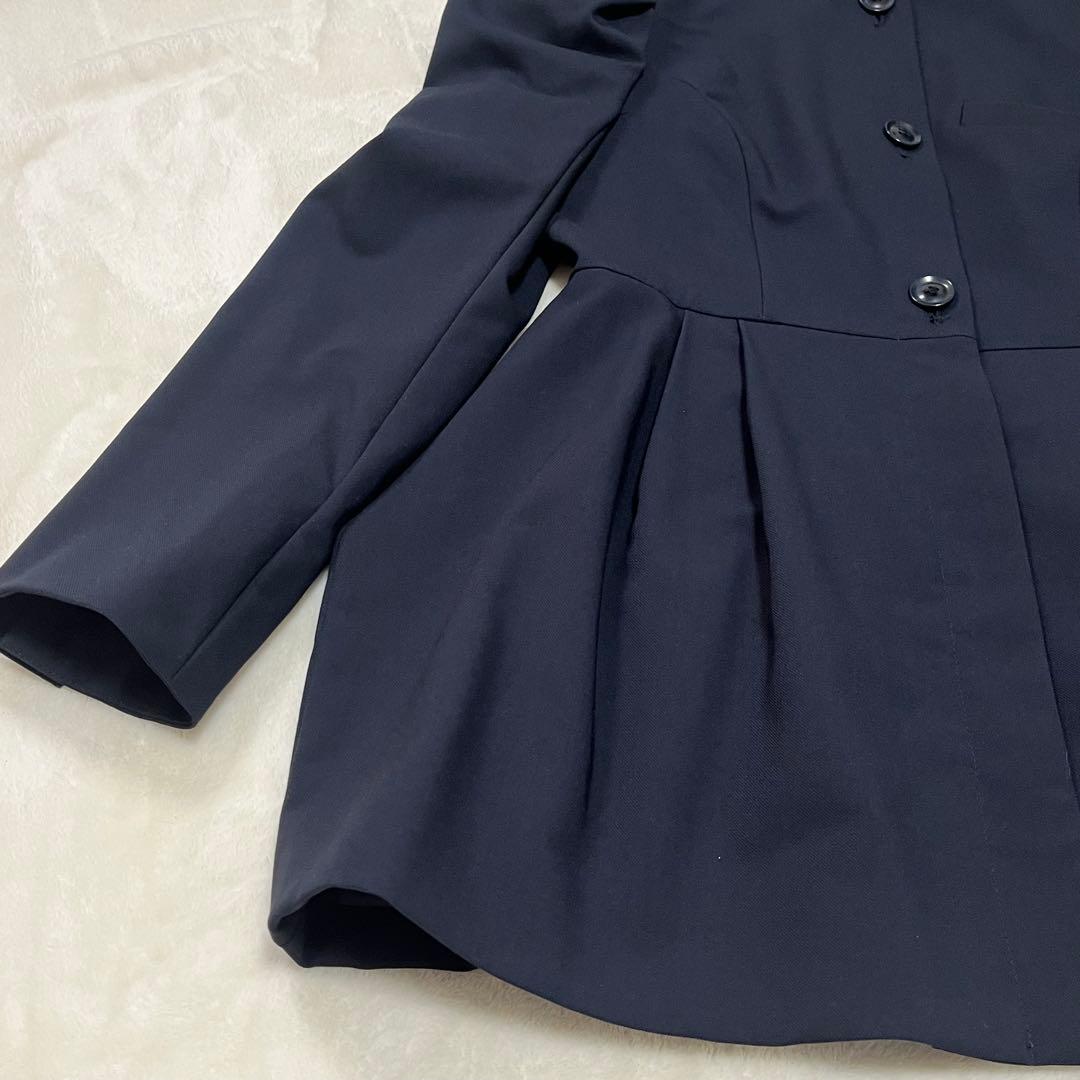 美品✨regleam ノーカラージャケット　ペプラムジャケット M ネイビー