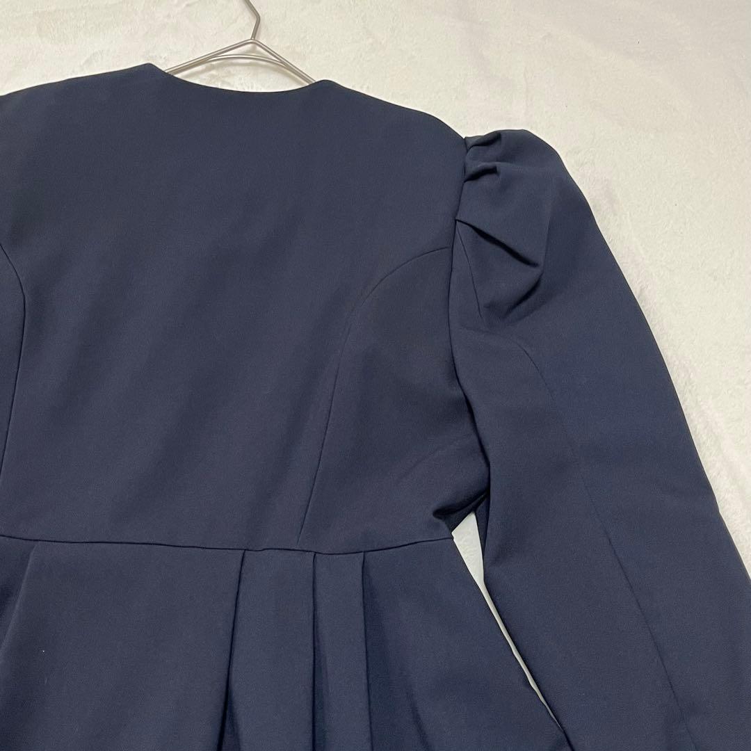 美品✨regleam ノーカラージャケット　ペプラムジャケット M ネイビー