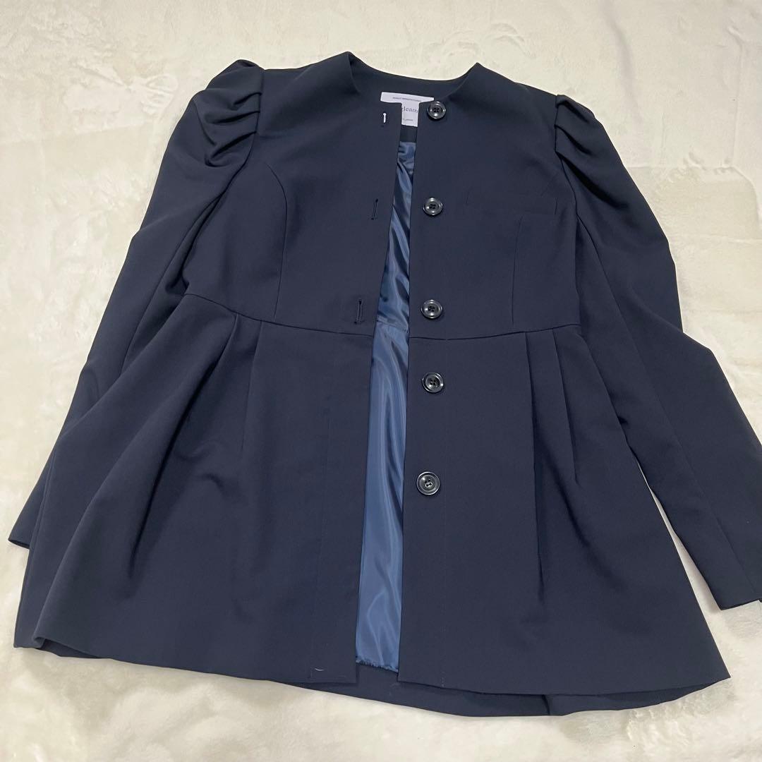 美品✨regleam ノーカラージャケット　ペプラムジャケット M ネイビー