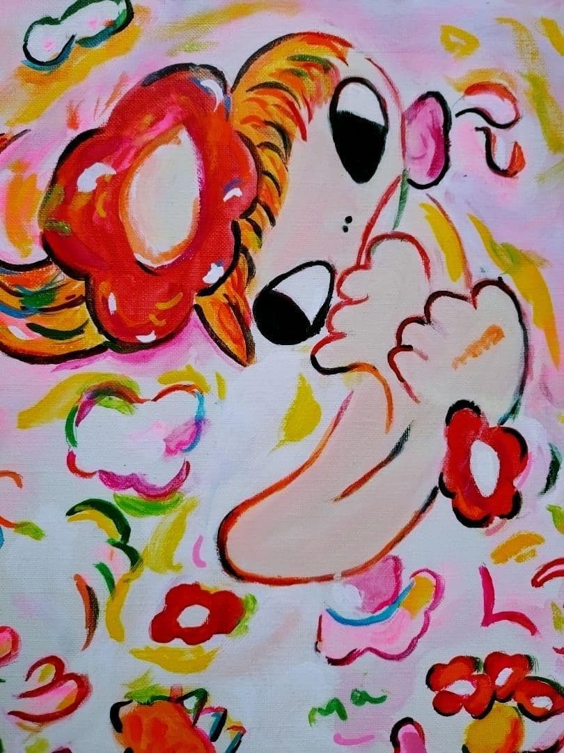 l*h様 【F6号】ロッカクアヤコ　肉筆保証/表裏サイン/アクリル/油彩/絵画/